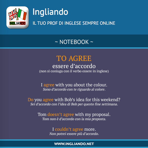 Come usare in inglese il verbo:&nbsp;agree