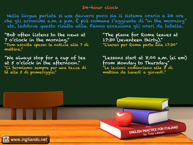 Orologio a 24 ore in&nbsp;inglese