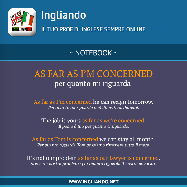 Come si dice in inglese: per quanto mi&nbsp;riguarda