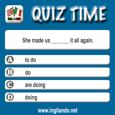 Quiz Time in inglese: intermediate exercise&nbsp;6