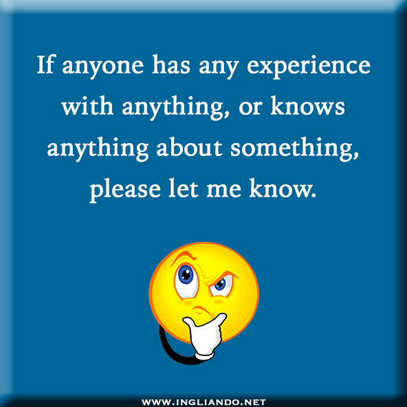 Humour inglese: Experience