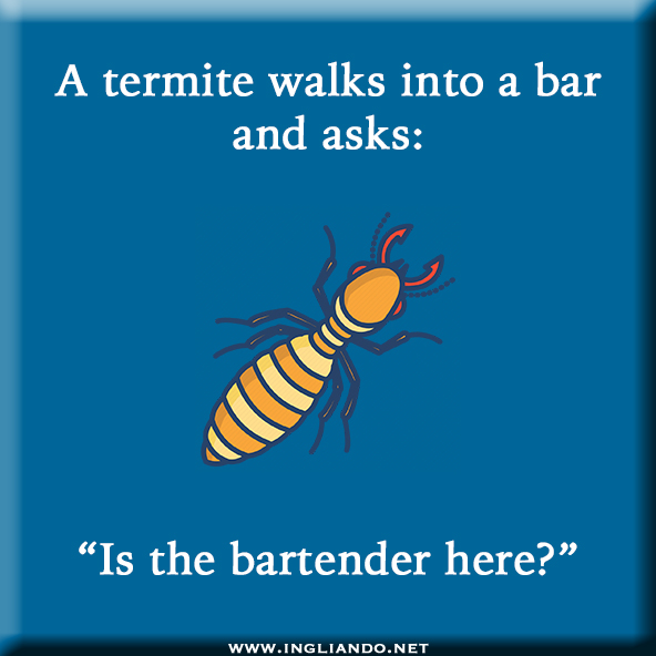 Vignetta spiritosa con gioco di parole sulla parola 'bartender'.