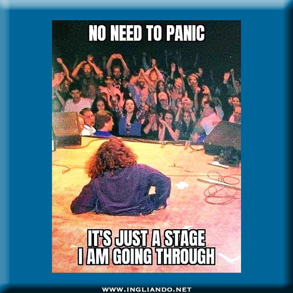 Vignetta spiritosa che gioca con la parola 'stage' in inglese.